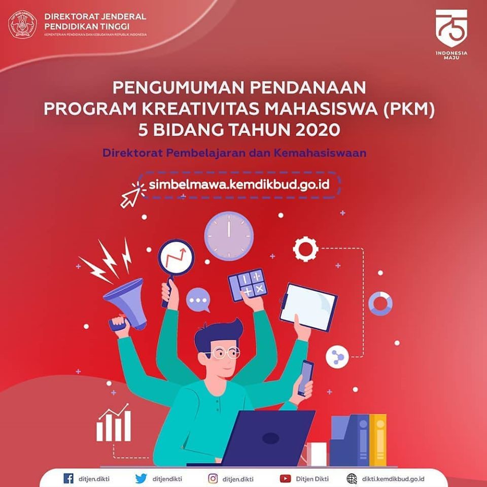 Pengumuman Pendanaan Program Kreativitas Mahasiswa (PKM) 5 Bidang Tahun ...